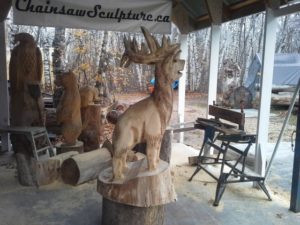 chainsaw carved elk